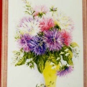 Asters counted cross stitch